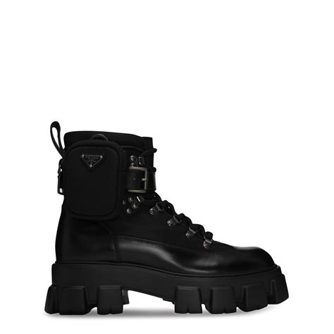 black prada motorcycle boots|Prada black boots with pouch.